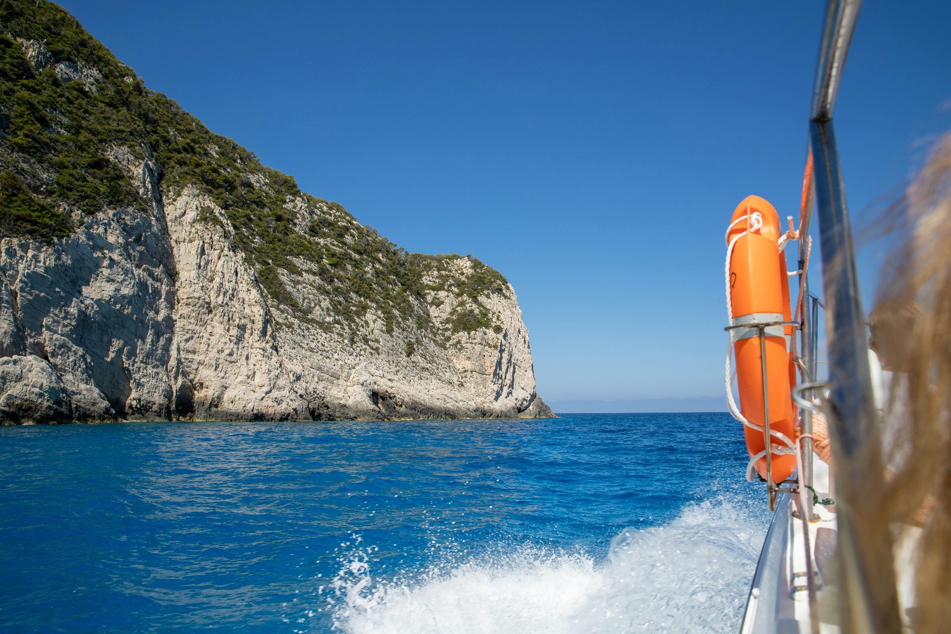Boat tour along the Zakynthos coast